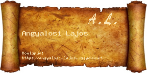 Angyalosi Lajos névjegykártya