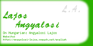 lajos angyalosi business card